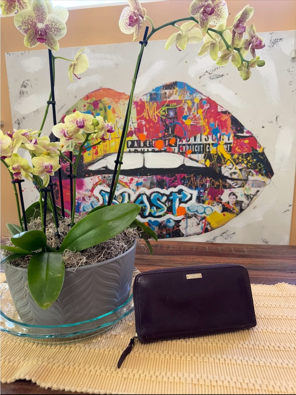 kate spade Purple Pebbled Leather Wallet